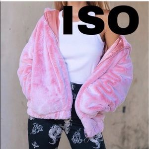 MOTEL ROCKS EMERSON JACKET IN FAUX FUR PINK